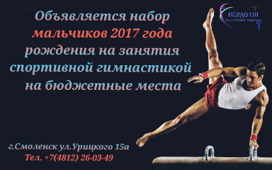 мбудо СШ по спортивной гимнастике объявляется набор мальчиков 2017 года рождения на занятия спортивной гимнастикой на бюджетные места " - фото - 1